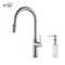 Kibi Hilo Single Handle Pull Down Kitchen Sink Faucet with Soap Dispenser C-KKF2008BN-KSD100BN - alternate 1